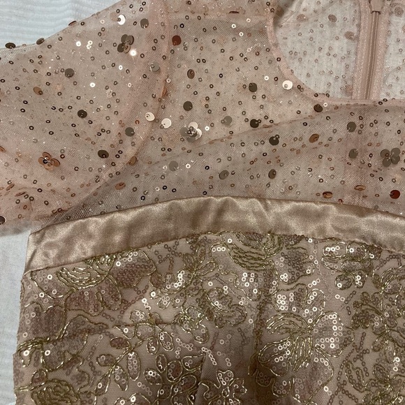 JS Collections Maisie Illusion Column Gown in Rose Gold - Picture 15 of 16